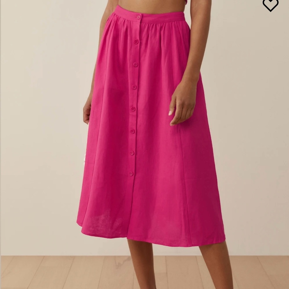 Reformation Linen Midi Skirt